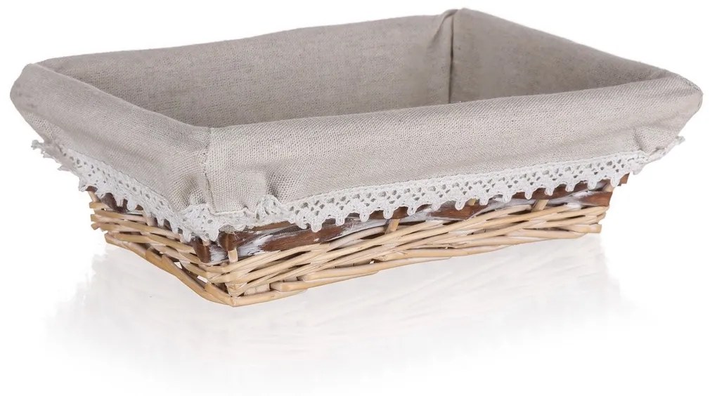 Coș împletit Home Decor Duo, 26 x 18 x 7,5 cm, 21 x 18 x 7,5 cm