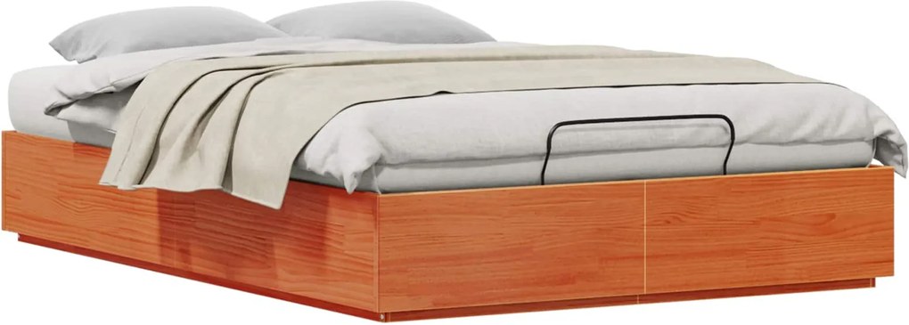 vidaXL Cadru de pat otoman Maro Ceară 140 x 200 cm Lemn masiv de pin