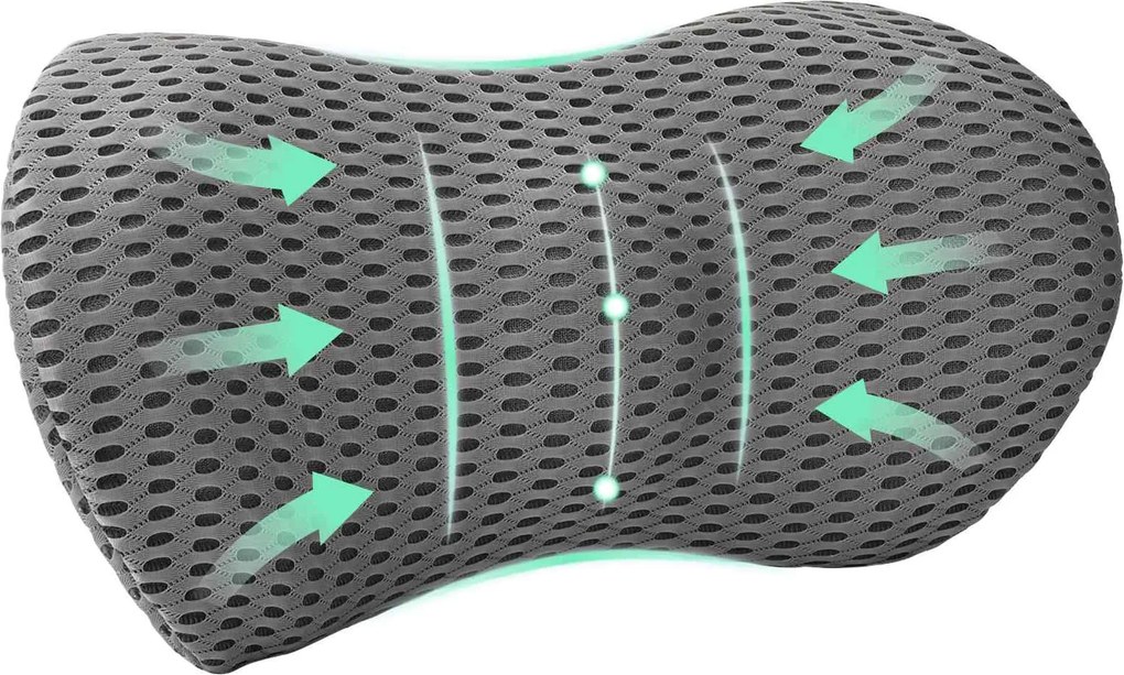 vidaXL Perna pentru spate Gri 47,5 x 23 x 12 cm Spumă cu Memorie