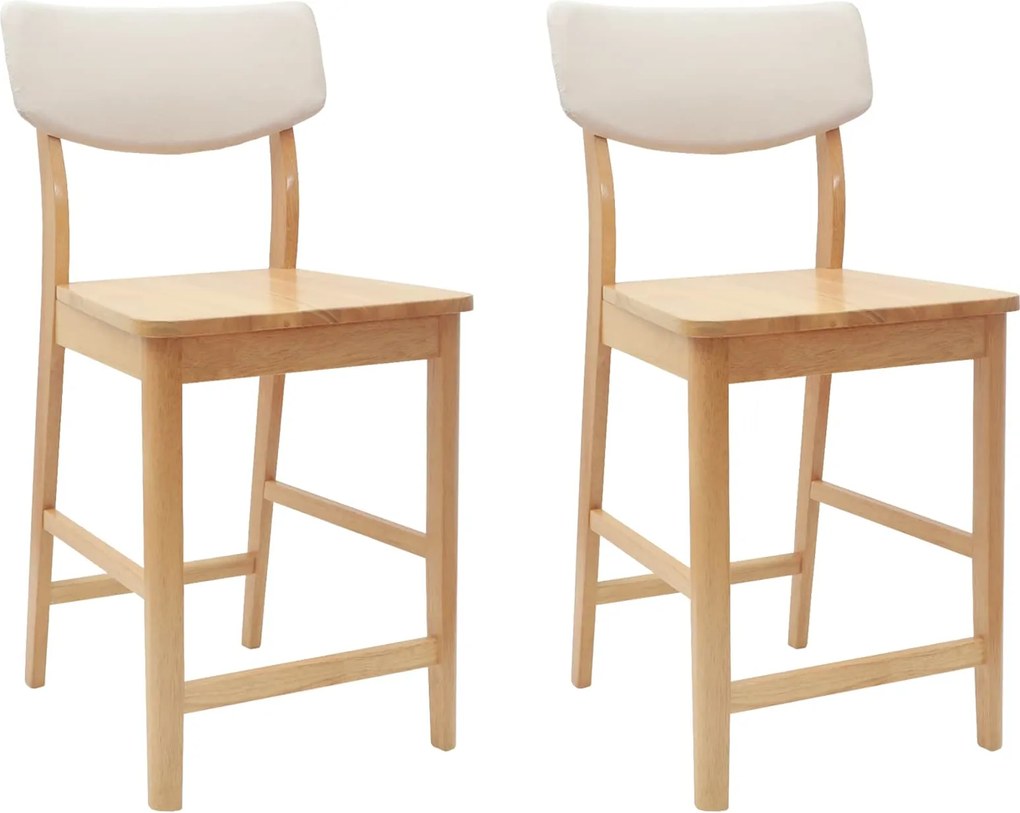 vidaXL Scaune de dining 2 pcs natural 48 x 49 x 95 cm