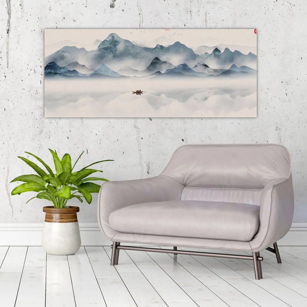 Tablou - Valea munților albaștri (120x50 cm)