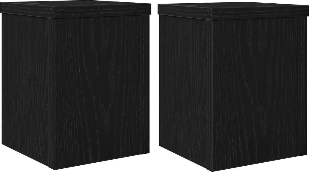 vidaXL Suport pentru plante 2 pcs Stejar Negru 15 x 15 x 20 cm