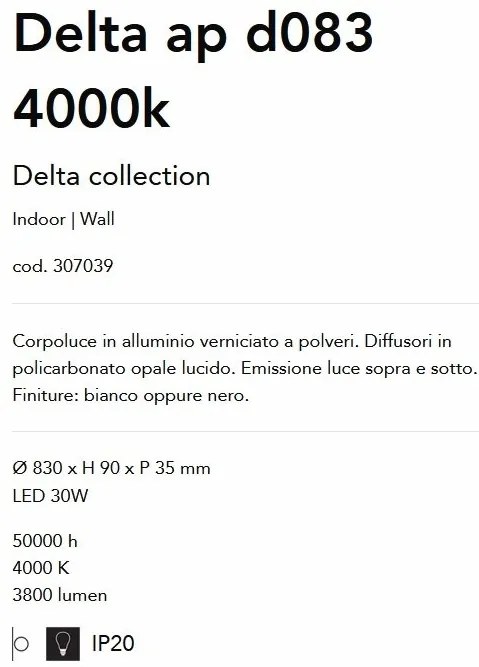 Aplica LED iluminat ambiental Delta ap d083 4000k