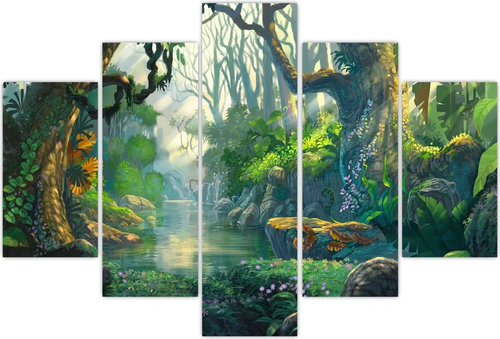 Tablou - Ilustrare pădure tropicală (150x105 cm)