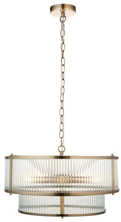 Endon 110944 - Candelabru suspendat cu lanț RIDGETON 5xE14/6W/230V alamă