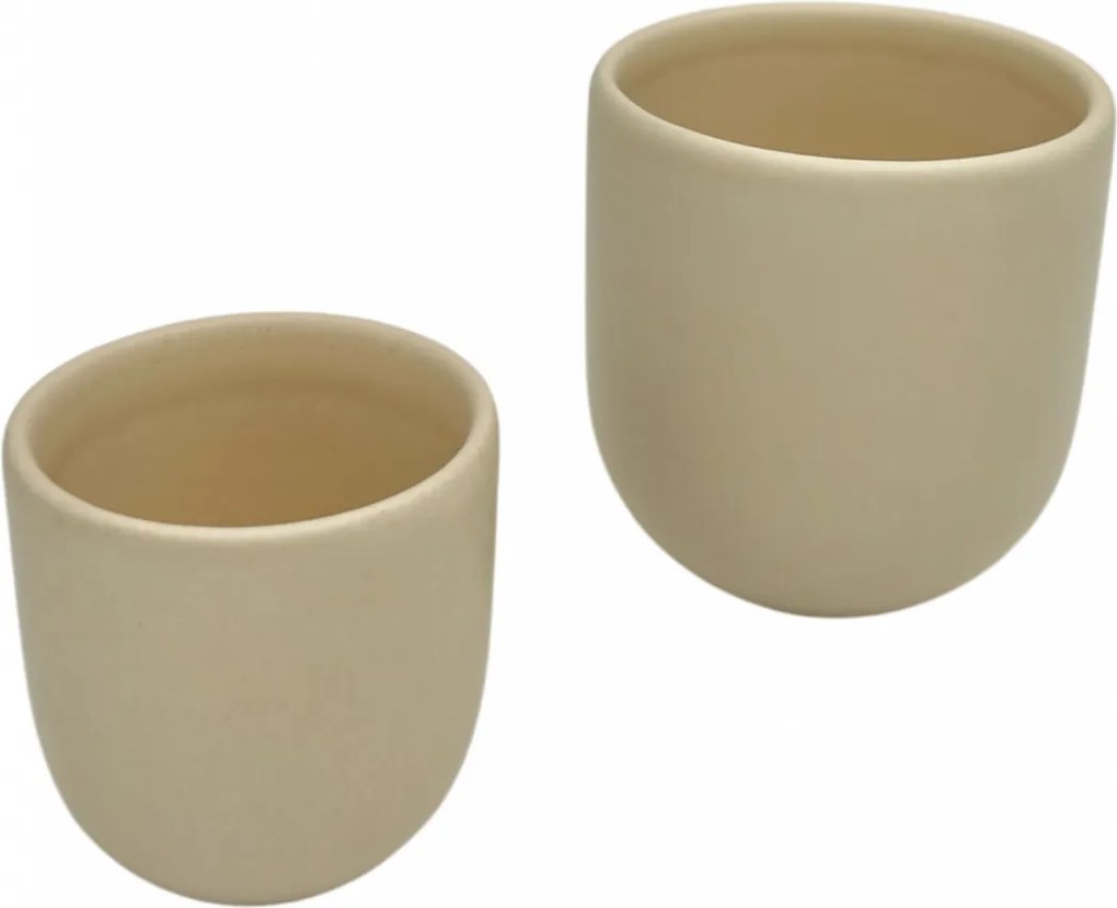 Set 2 Pahare Cafea Novum Margo Vanilie (1 pahar 80ml, 1 pahar 250ml)