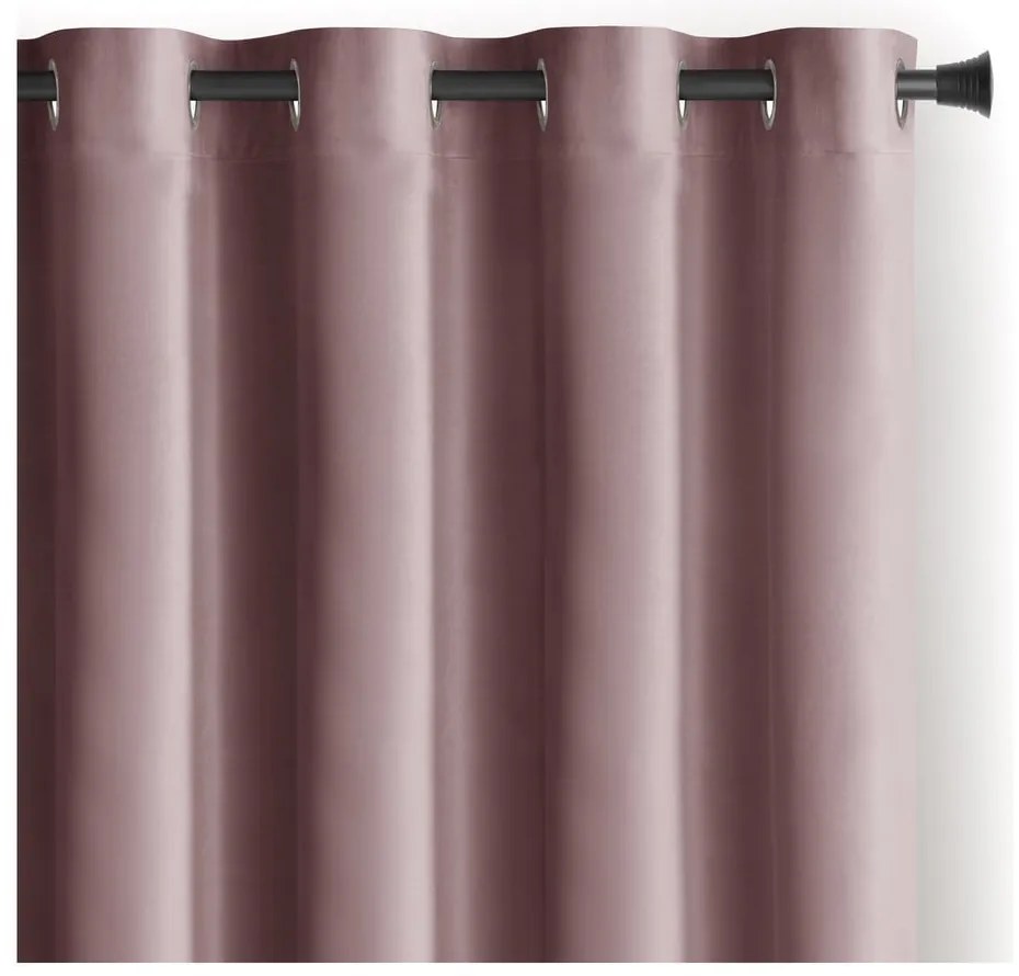 Draperie maro deschis dimout (semi-opacă) din catifea 140x245 cm Eyelets – Restilo