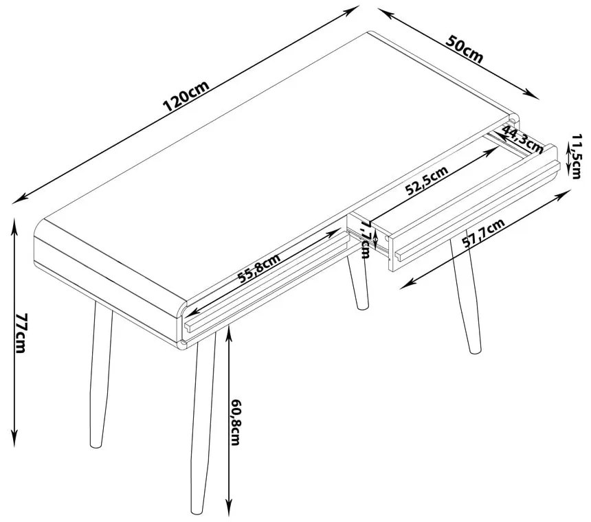 Birou 50x120 cm Chantal – Støraa