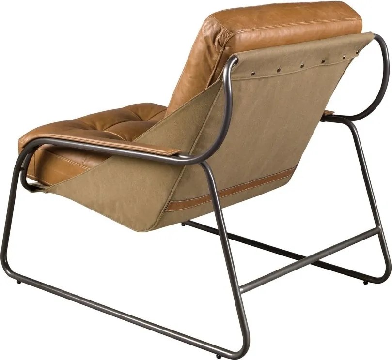 Fotoliu confortabil tapitat cu piele naturala Maro