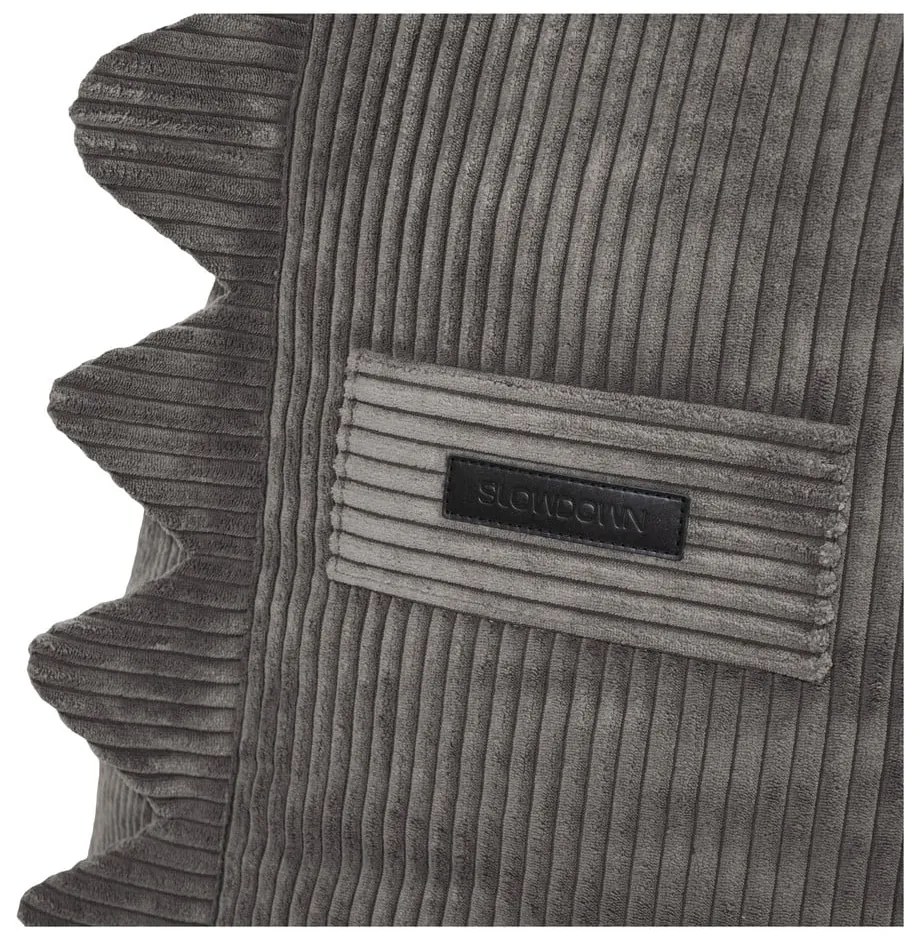 Fotoliu puf pentru copii verde mentă cu tapițerie din catifea reiată Snug 80 Dragon – SLOWDOWN