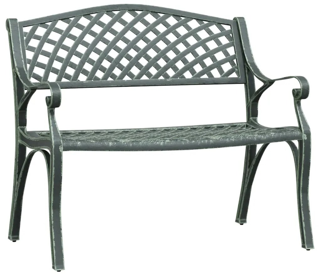 317745 vidaXL Bancă de grădină, verde, 102 cm, aluminiu turnat
