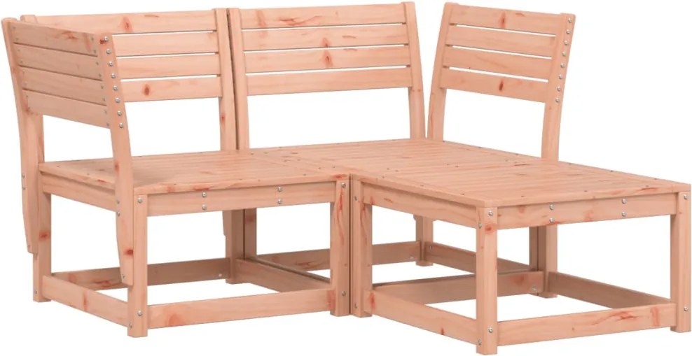 vidaXL Set canapea de grădină, 3 piese, lemn masiv douglas