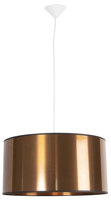 Lampă suspendată Art Deco albă cu abajur din cupru 50 cm - Pendel