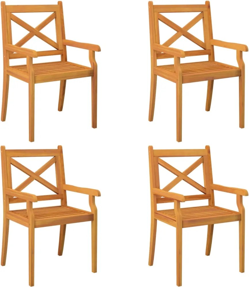 vidaXL Scaune de exterior, 4 buc., lemn masiv de acacia