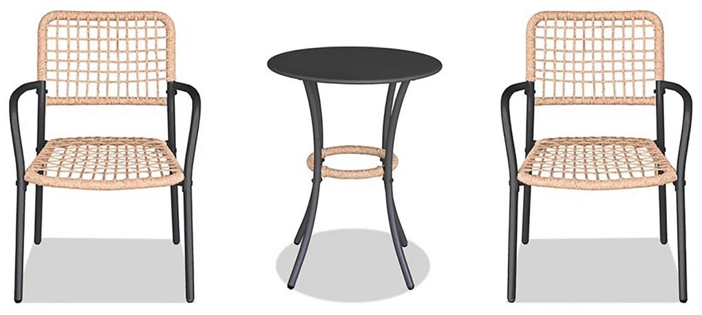 Autronic Set balcon 1+2, metal, polyrattan,natural, AZ-L1103 NAT