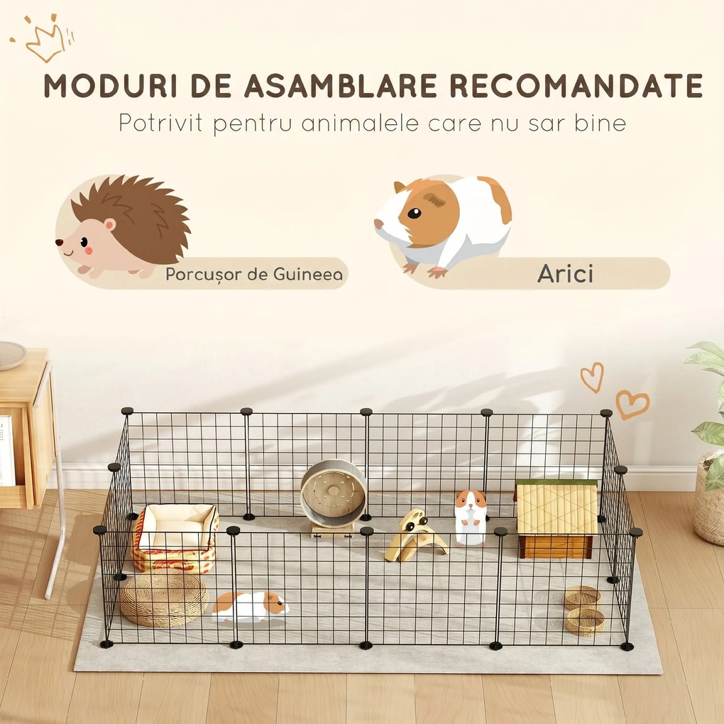 PawHut, tarc modular pentru animale, 35x35cm, negru | Aosom Romania