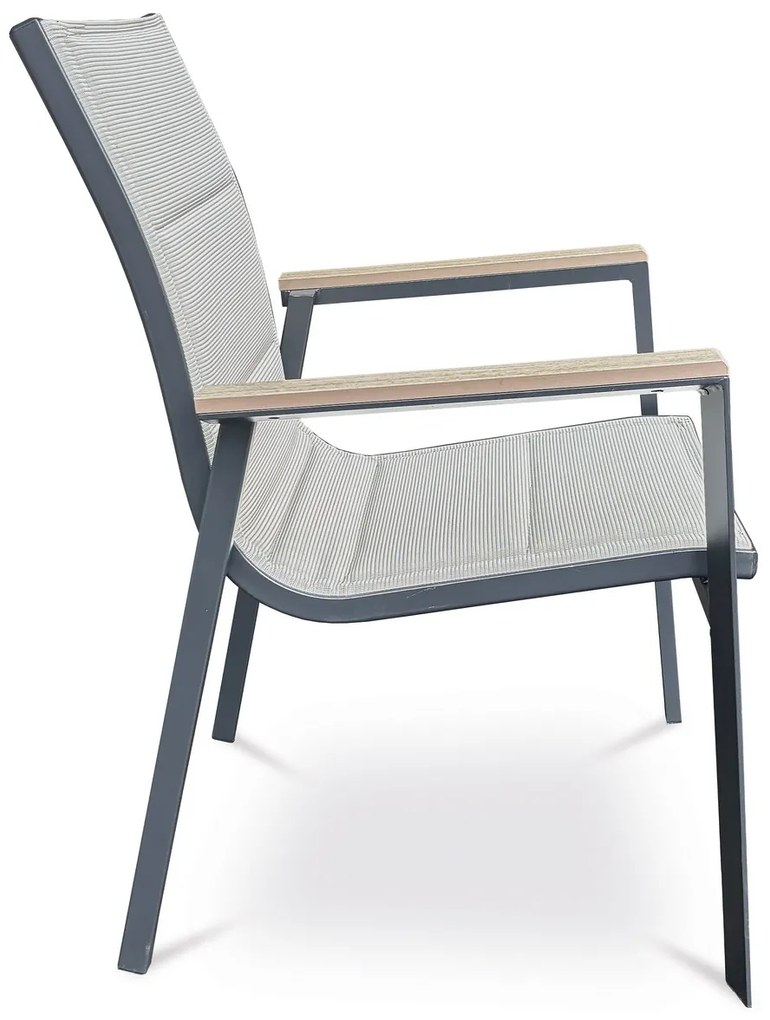 Autronic Scaun de grădină, aluminiu, textil, bej, AZC-S1110 BK