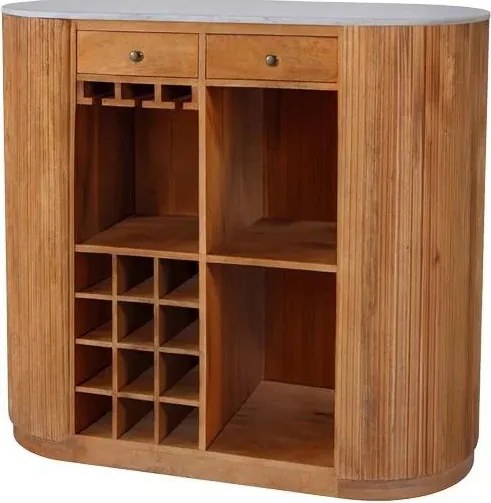 Bar din lemn de mango, marmura alba TRES CHIC 120cm