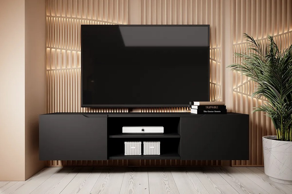 Dulap TV suspendată Loftia Mini 160 cm - negru mat