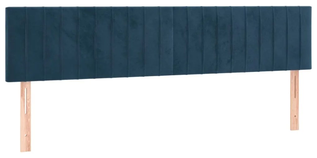 346296 vidaXL Tăblii de pat, 2 buc, albastru închis, 100x5x78/88 cm, catifea