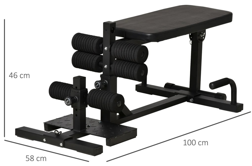 HOMCOM Stație de Fitness 3 în 1 Multifuncțională pentru Acasă, Antrenament Complet Corp, 100x58x46 cm, Negru | Aosom Romania