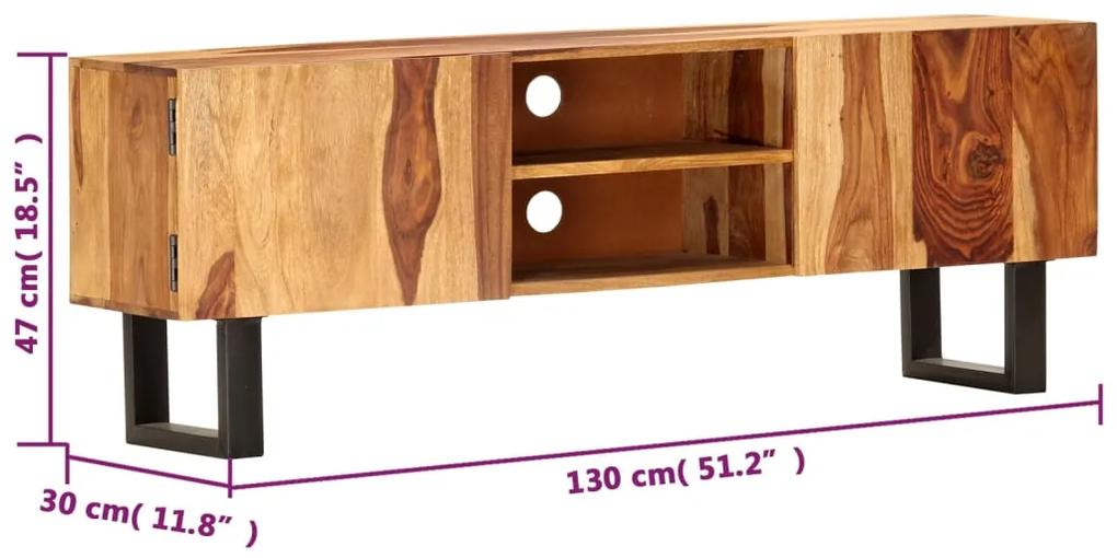 Comoda TV, 130 x 30 x 47 cm, lemn masiv de acacia