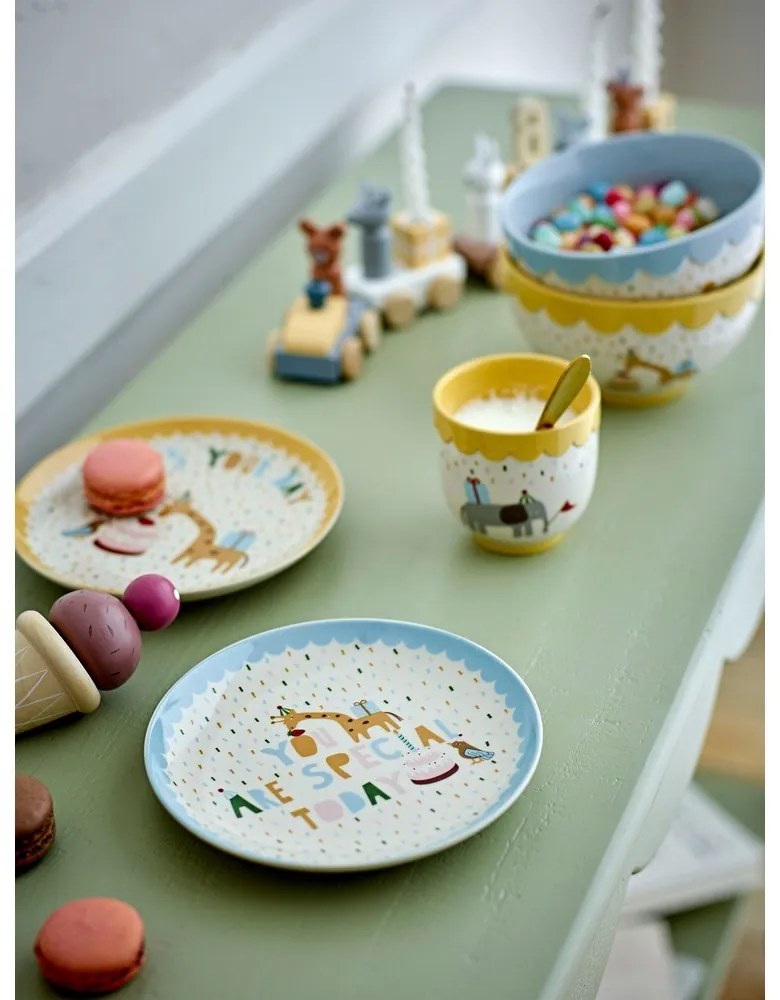 Bol pentru copii albastru deschis/crem din gresie ø 13,5 cm Celebrate – Bloomingville Mini