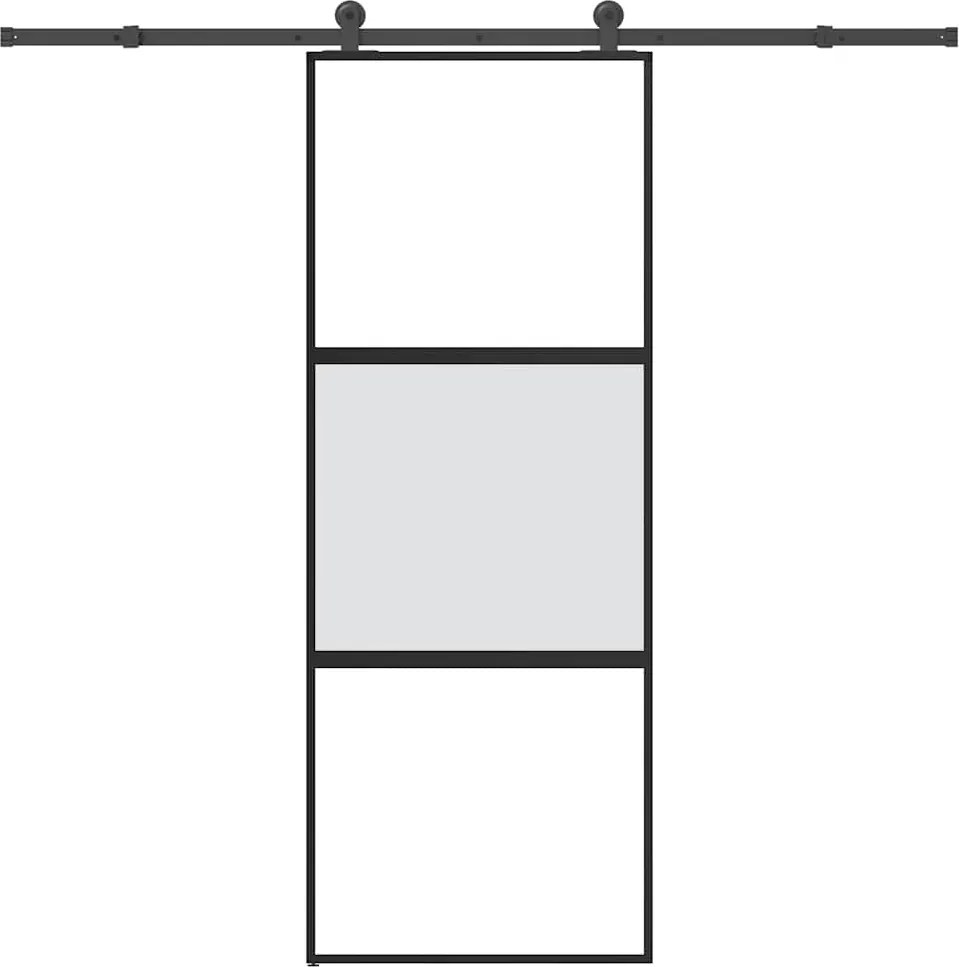 vidaXL Ușă glisantă cu set de feronerie sticlă temperată și aluminiu