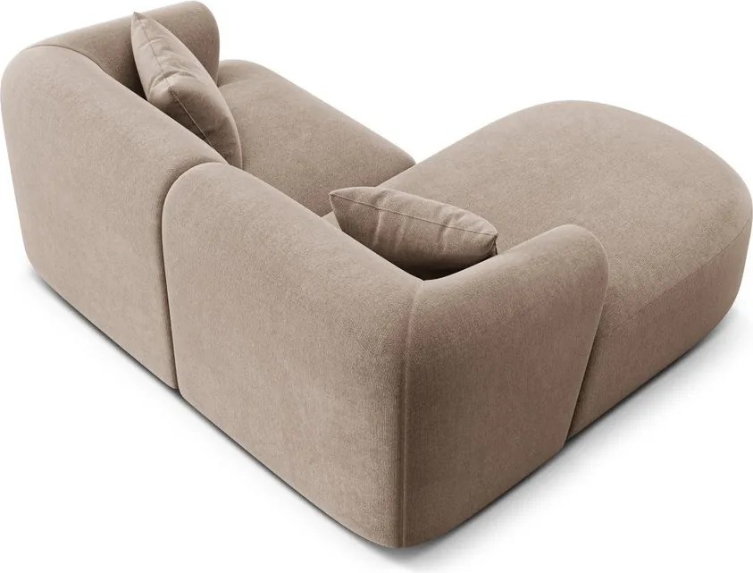 Colțar maro deschis cu tapițerie din catifea (cu colț pe partea stângă/cu șezlong) Campi – Cosmopolitan Design