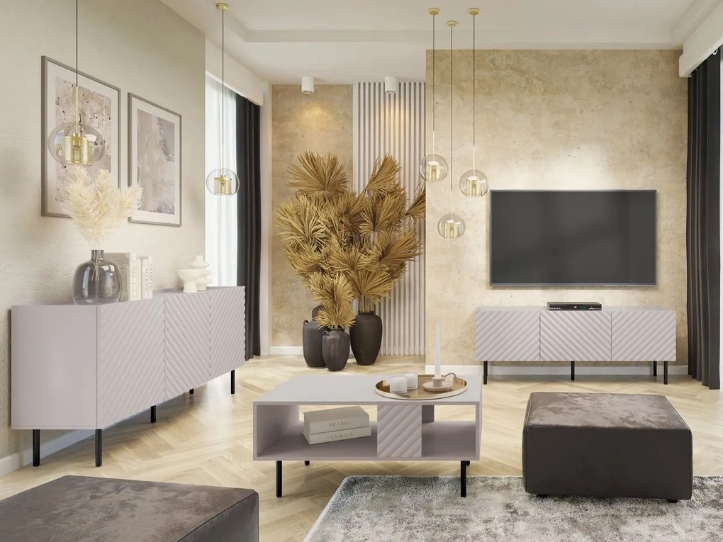 Set mobilier living Grotzi I (Cașmir + Negru) . 1105951