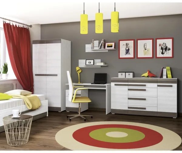 Raft de perete SARPA 23x92 cm alb