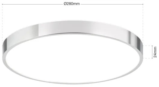 Plafonieră Orion DL 7-657/28 LED BULLY LED/28W/230V d. 28 cm crom lucios