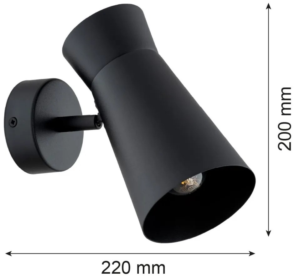 Aplica de perete design minimalist, Otel, Negru, LORD