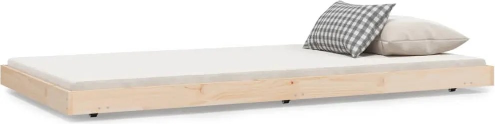 vidaXL Cadru pat fără saltea, 100x200 cm, lemn masiv pin