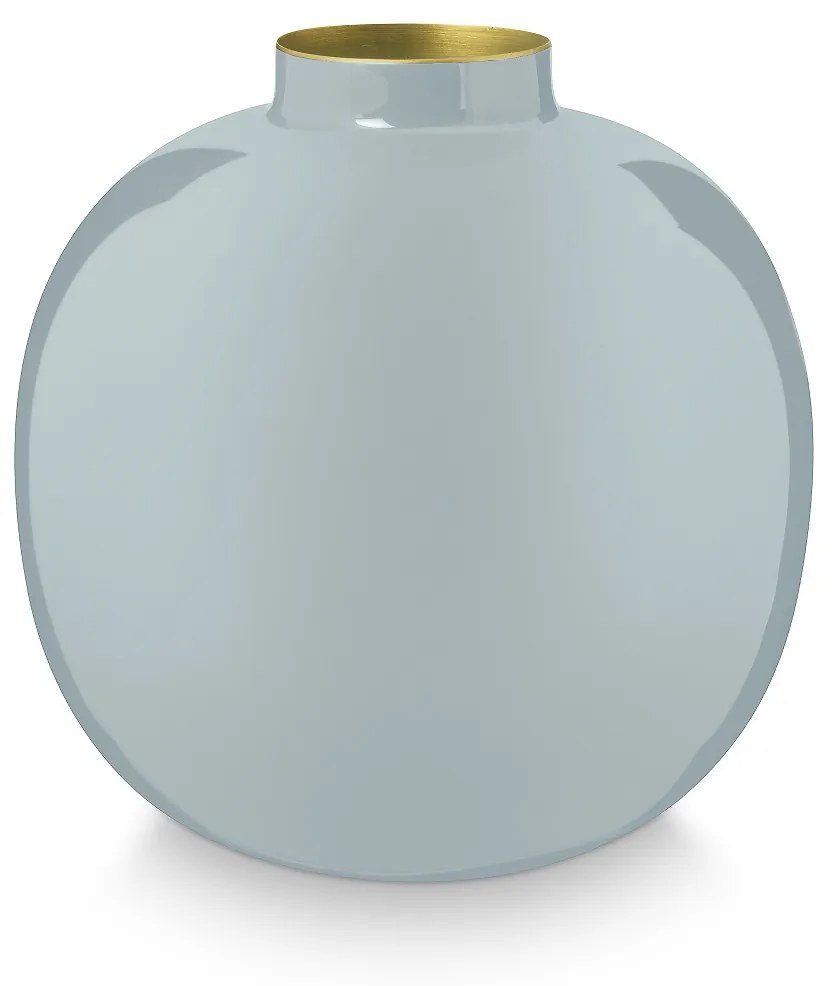 Vază decorativă rotundă metalică 23cm Light Blue