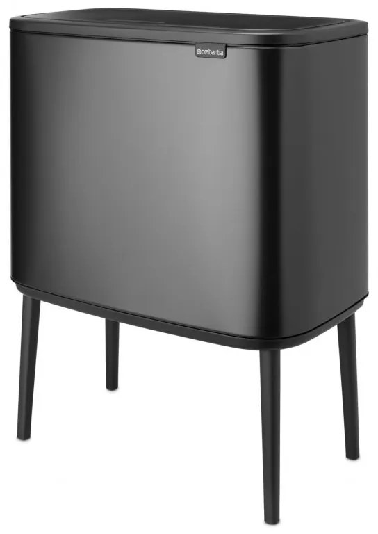 Coș Brabantia Bo Touch 1008857, 3x11 l, Deschidere lină și silențioasă, Deschidere mare, Gri închis