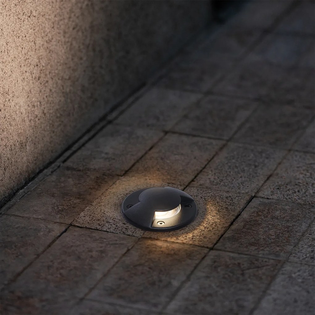 Spot modern de sol negru GU10 50mm Efect de 2 lumini IP65 - Cellar