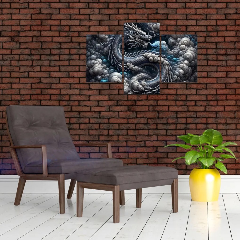 Tablou – Dragon în fum (90x60 cm)