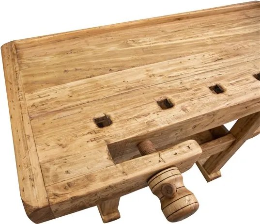Banc de tamplar, L126 69 H90 cm, natur antic, lemn masiv