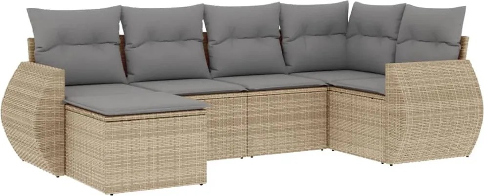 vidaXL Set canapele de grădină cu perne, 6 piese, bej, poliratan