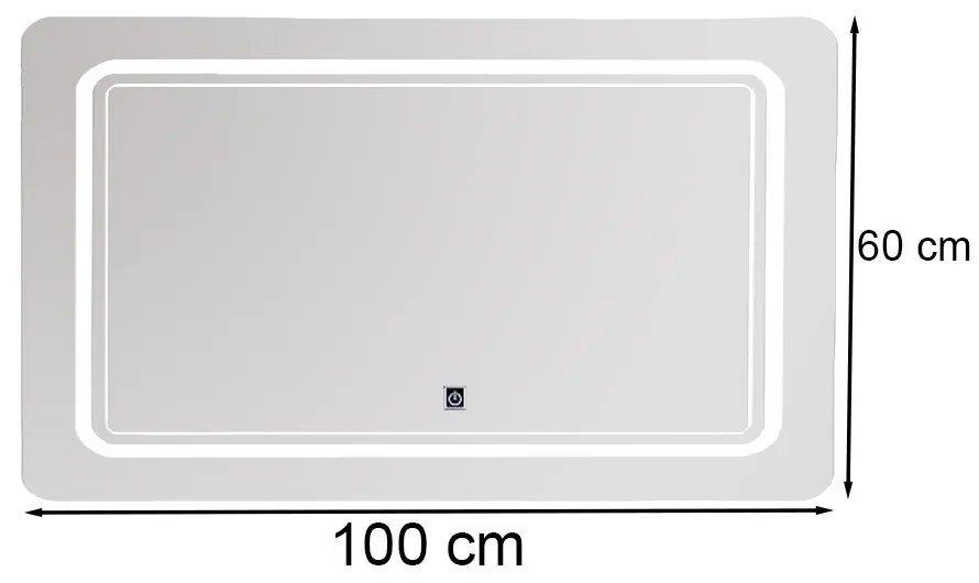 Oglindă Vid 100 cu iluminare LED 100x60 cm