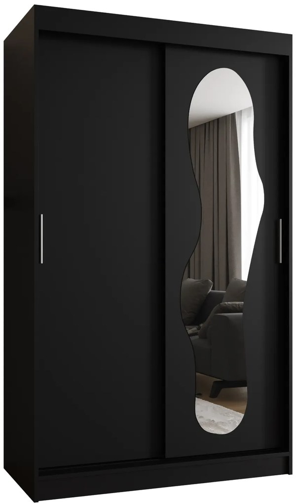 Dulap de haine 120 cm Ulta (Negru). 1126318