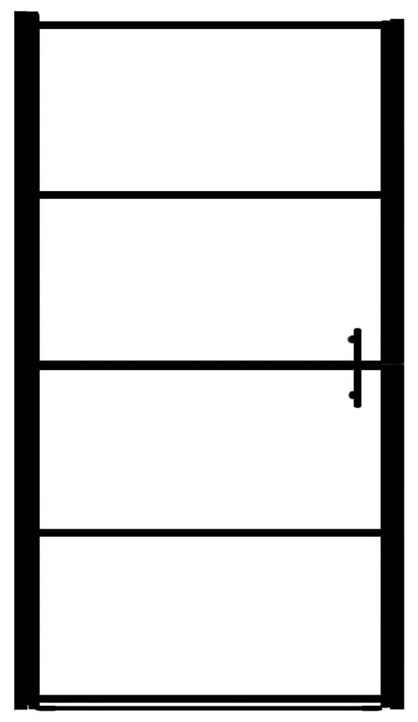Usa de dus, negru, 81 x 195 cm, sticla securizata 81 x 195 cm, Transparent