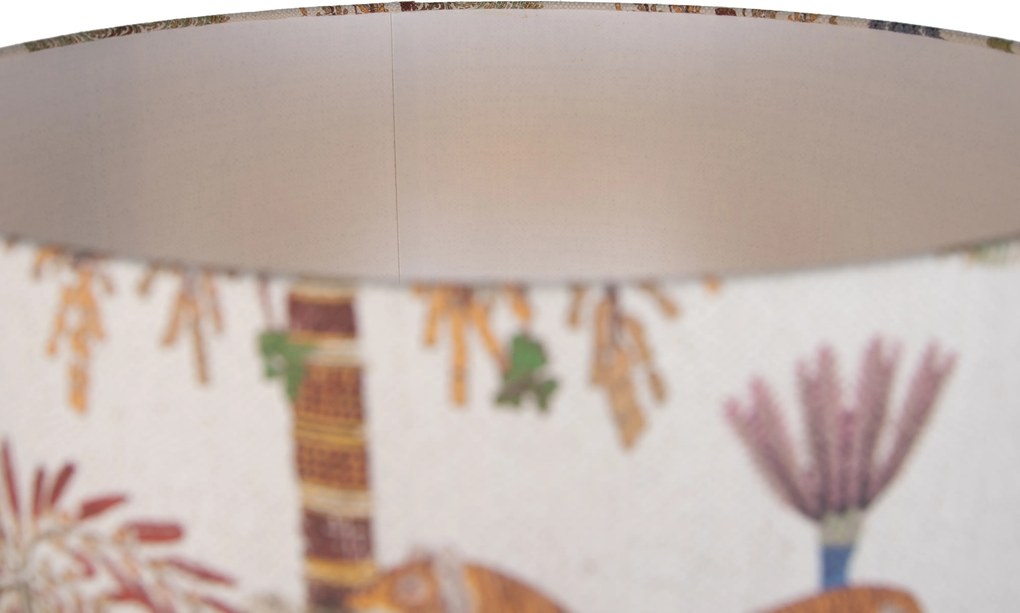Lampă de podea Japandi Bej cu abajur cu imprimeu animalier multicolor 50 cm - Simplo