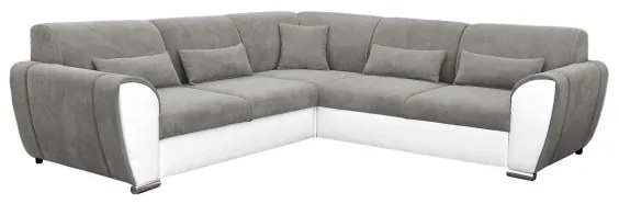 Colțar extensibil în formă de L cu spațiu de depozitare VISEU, partea dreaptă, gri/alb