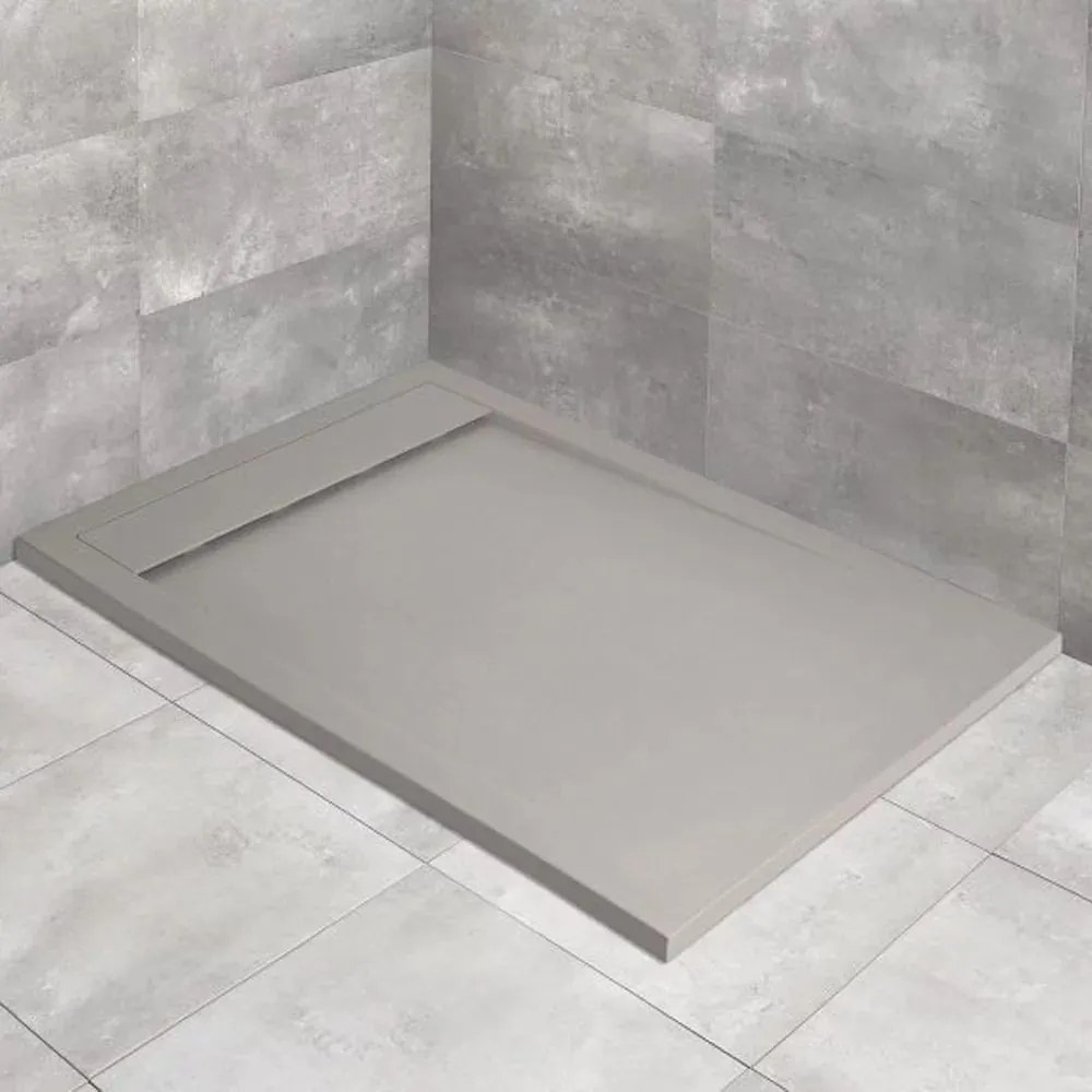 Cadita dus compozit dreptunghiulara Radaway Teos F 120x80 cm gri-cemento