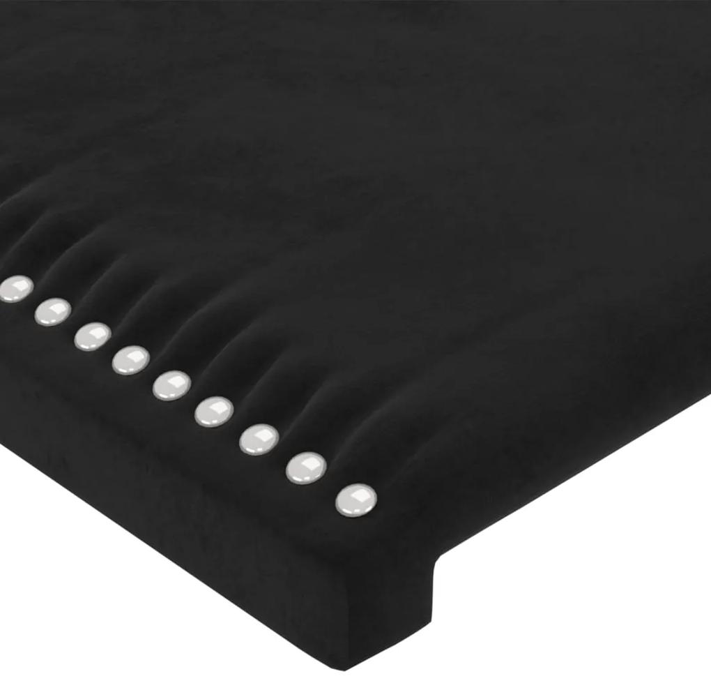Tablie de pat cu LED, negru, 100x5x118 128 cm, catifea 1, Negru, 100 x 5 x 118 128 cm