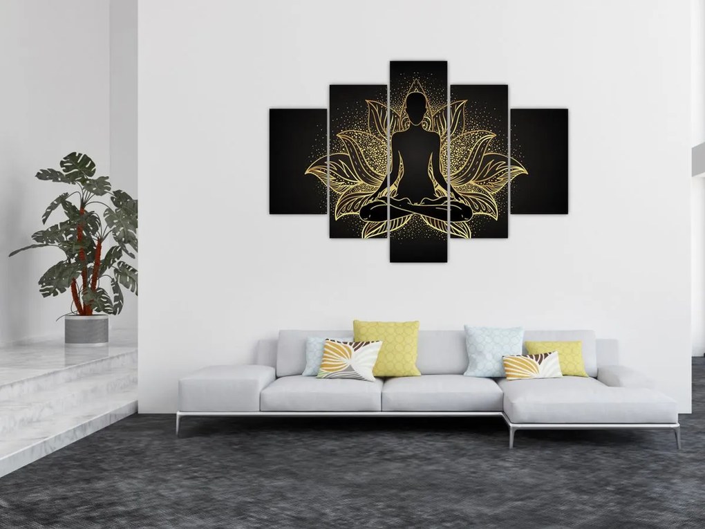Tablou - Silueta într-o floare de lotus (150x105 cm)
