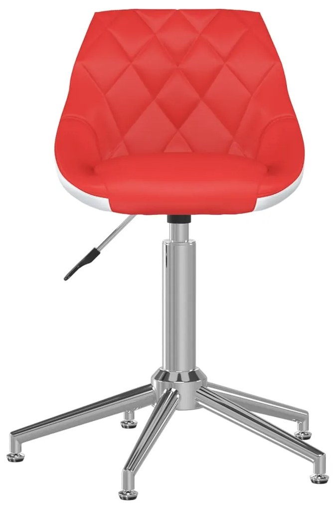 3088906 vidaXL Scaun de bucătărie pivotant, roșu și alb, piele ecologică