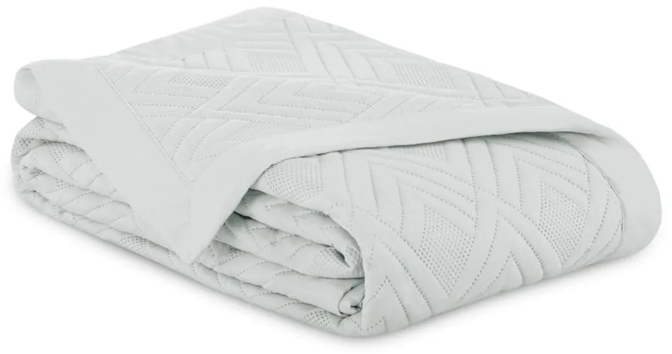 Cuvertură gri deschis matlasată din microfibră 220x240 cm Ophelia – Restilo